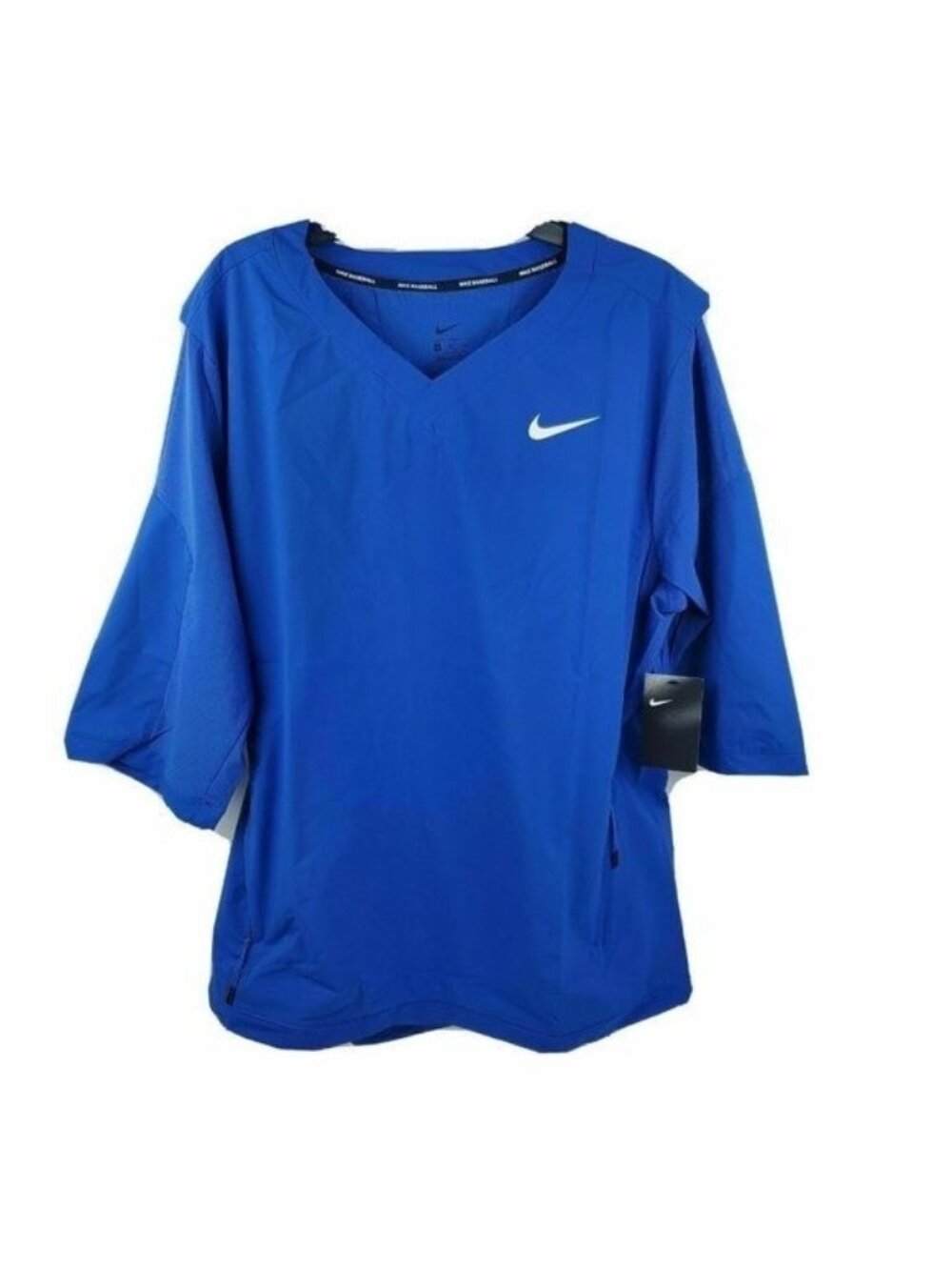 NIKE Baseball Pullover Jacket Mens Small 3/4 Sleeve Royal Blue 897383-493